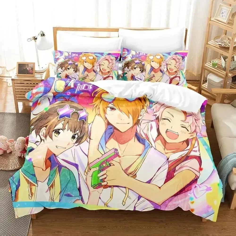 3D Anime Idolmaster SideM Bedding Set Duvet Cover Sheet Printed Bed Set Pillowcase Bed Full Queen King Size Comforter Bedroom