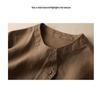 Women's Loose Fit Lantern Sleeve Cotton Linen Blouse - Babydoll Design, Nine-Point Sleeve, Solid Color Fashion Shirt 803