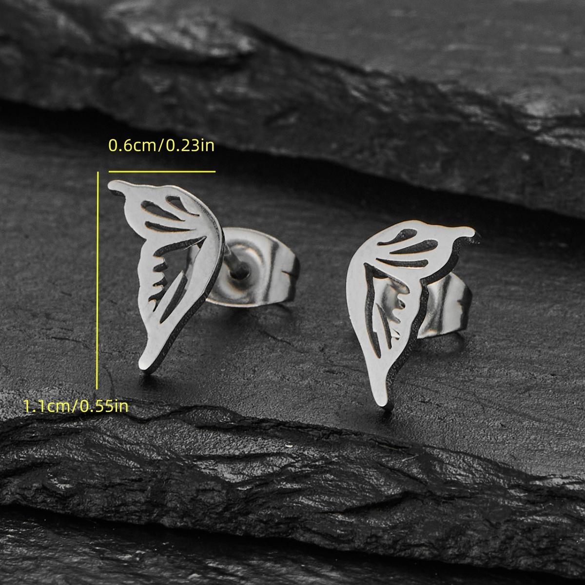 

Minimalist Women S Stud Golden Stainless Steel Hollowed Out Butterfly Wing Earrings Personalized Versatile Accessories Gift