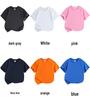 2025 New Kids' Solid Color Cotton Korean Style Loose Round Neck Sweat-Absorbent DIY Summer Short Sleeve T-Shirt