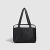 Retro polka dot love commuter canvas bag large capacity contrasting color tote bag versatile portable underarm shoulder bag women