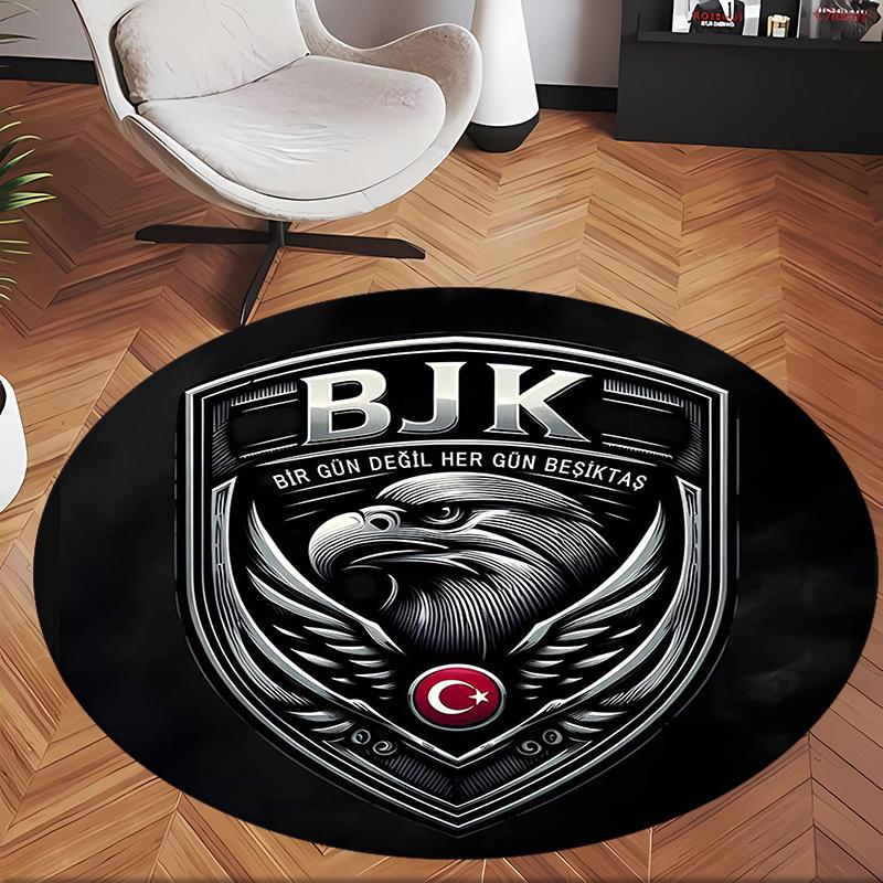 Bjk Fc (1) Round Office Rug Decorative Floor Rug for Office Bedroom Living Room and Home Space