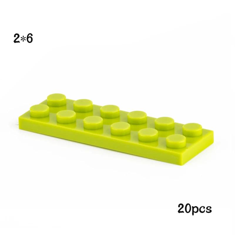 

20 Pcs/Lot Building Blocks Compatible With 3795 2×6 Dots DIY Thin Figures Plate Bricks Assembly Creative Toys Children Kids Gift
