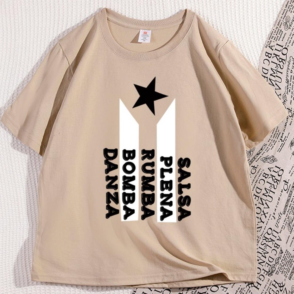 Salsa Plena Rumba T Shirt Men Women Puerto Rico Flag Tshirt Latin Music Lover T-Shirts Short Sleeve Round Neck Clothes
