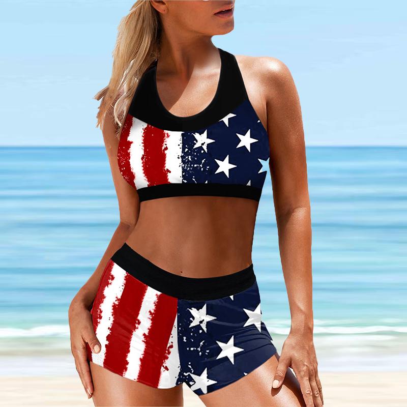 Damen Neckholder Brilliant Aurora Sizes Print Bikini Tankini Badeanzug