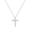 Silberne Kreuz-Anhänger-Halskette mit vollem Strassbesatz - Hip-Hop-Stil von Ma Siwei