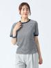 Beams Heart Tee Waffle Striped Pullover Navy One Size S/S Women's
