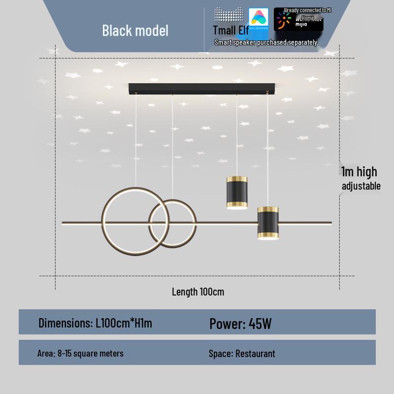 Jiudu Modern Pendant Light with Smart Starry Sky Projection for Restaurants and Bars