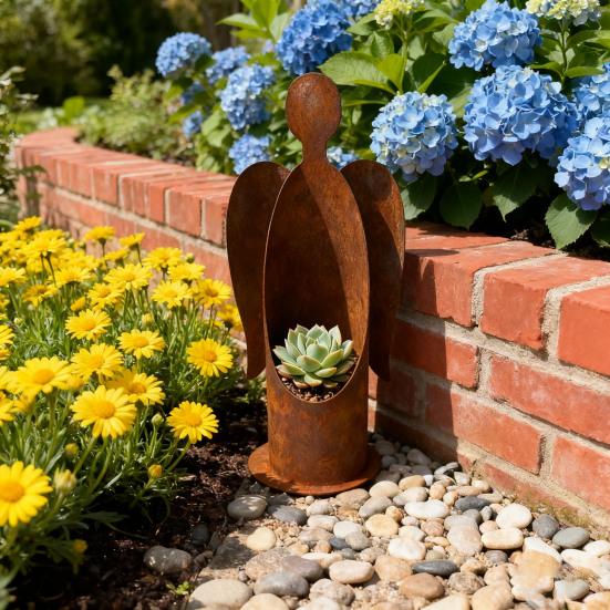 1/2Pcs Rusty Angle Candle Holder Weather-proof Iron Art Tealight Candle Stand Metal Candlestick Indoor Outdoor Garden Home Office Desktop Decoration