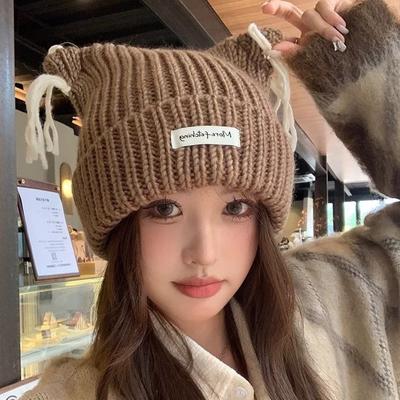 Knitted Hat for Women  Autumn and Winter  Korean Version  Face Showing Small Woolen Hat  Large Head Circumference  Warm Ear Protection Pullover Hat