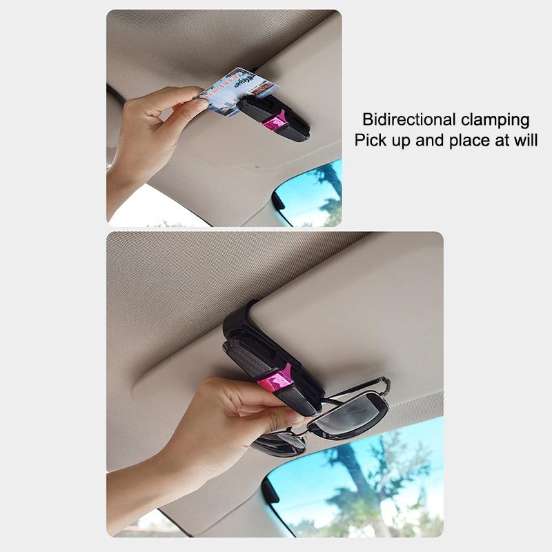 1 Pièce Porte-Lunettes de Voiture Support Pare-Soleil Clip Porte-Lunettes de Soleil Support Strass Portable Lunettes de Soleil Clip Cristal Décoration