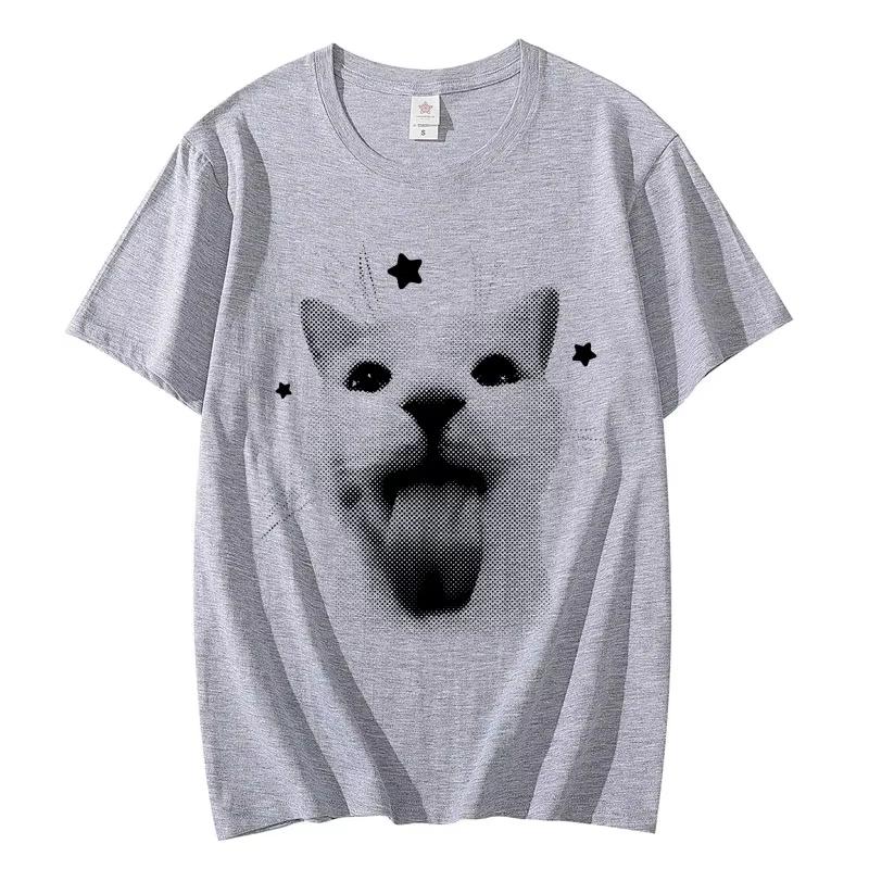 

Funny Cat Meme Graphic T Shirts Men Women Clothing Harajuku Y2k Oversized T-shirts Fashion Trend Vintage Short Sleeve T-shirt 4XL