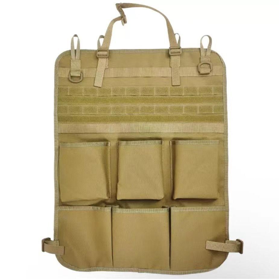 

Oxford cloth car rear storage hanging bag, seat storage bag, off-road tactical camping camouflage universal six pockets хакі
