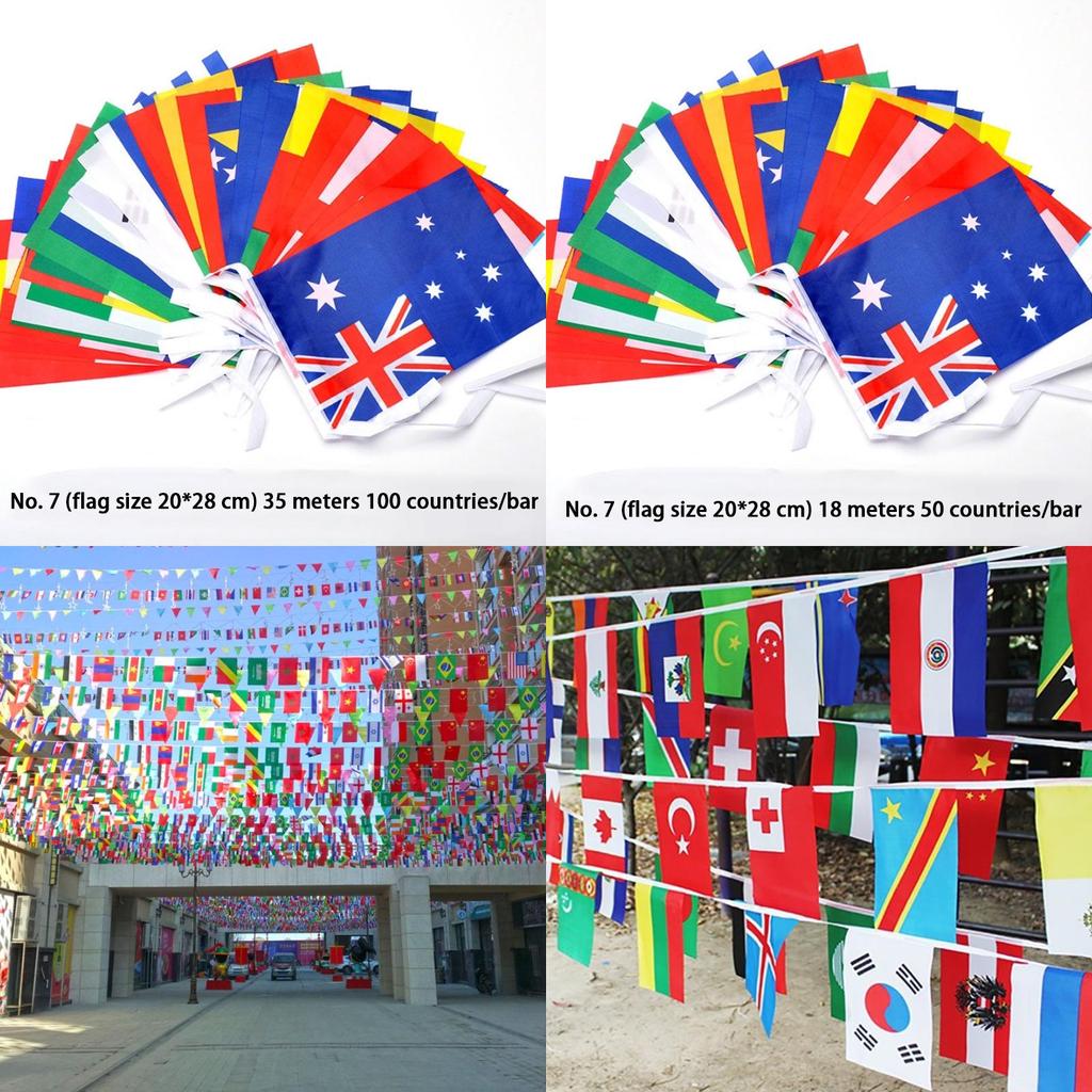 Multi-cultural Party Hanging Decor 50-100pcs Flags Of Different Assorted Countries