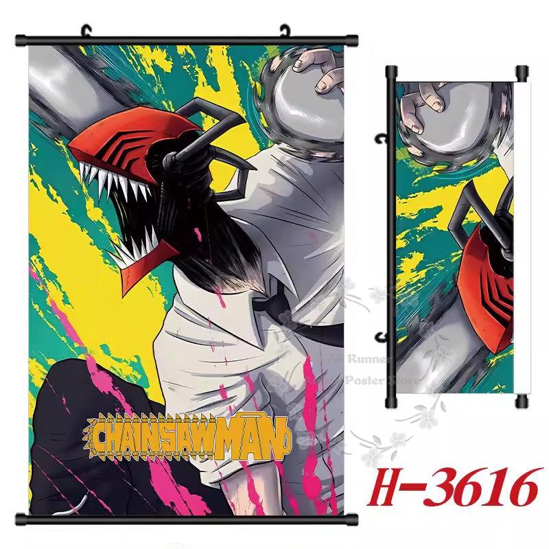 

C-Chainsaw Man Hd Poster Scroll Painting Peripheral Hanging Painting Bedside Living Room Background Wall Cloth Painting 40x60cm