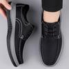 Fashion New Male Lace-Up Business Flats High Quality Men Shoe Genuine Leather Mens Casual Shoes All-match Male Comfortable Walking Shoe
