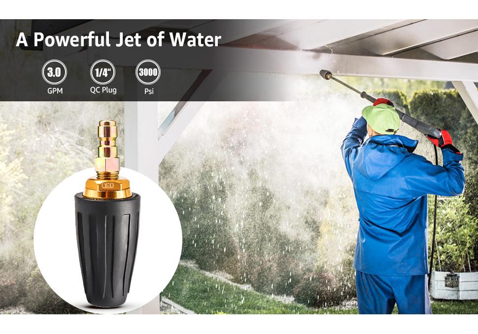 High-Pressure Rotating Turbo Nozzle with 1/4 Quick Connect