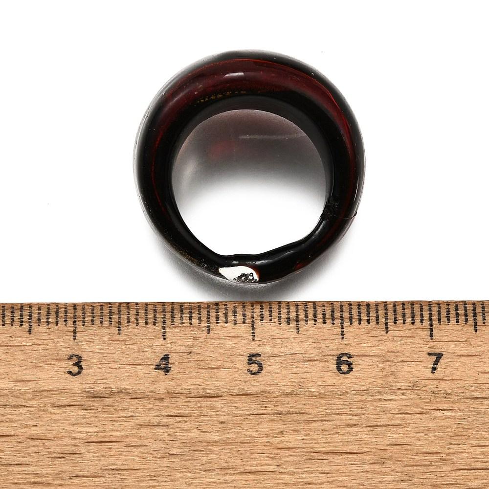 Mixed Handmade Lampwork Wide Band Rings, Mixed Color, 17~20mm, 12pcs/box