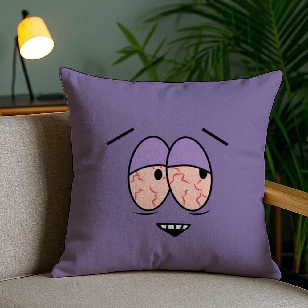 

Southpark Towelie Pillow Case Anti-dustmite Pillowcase Invisible Zipper Silky Short Plush Sofa Cushion Cover 16x16in 40x40cm