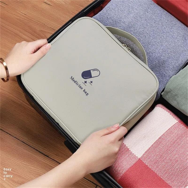 Practical Minimalist Zipper Medicine Storage Bag Portable Travel First Aid Kit Lightweight Medical Emergency
