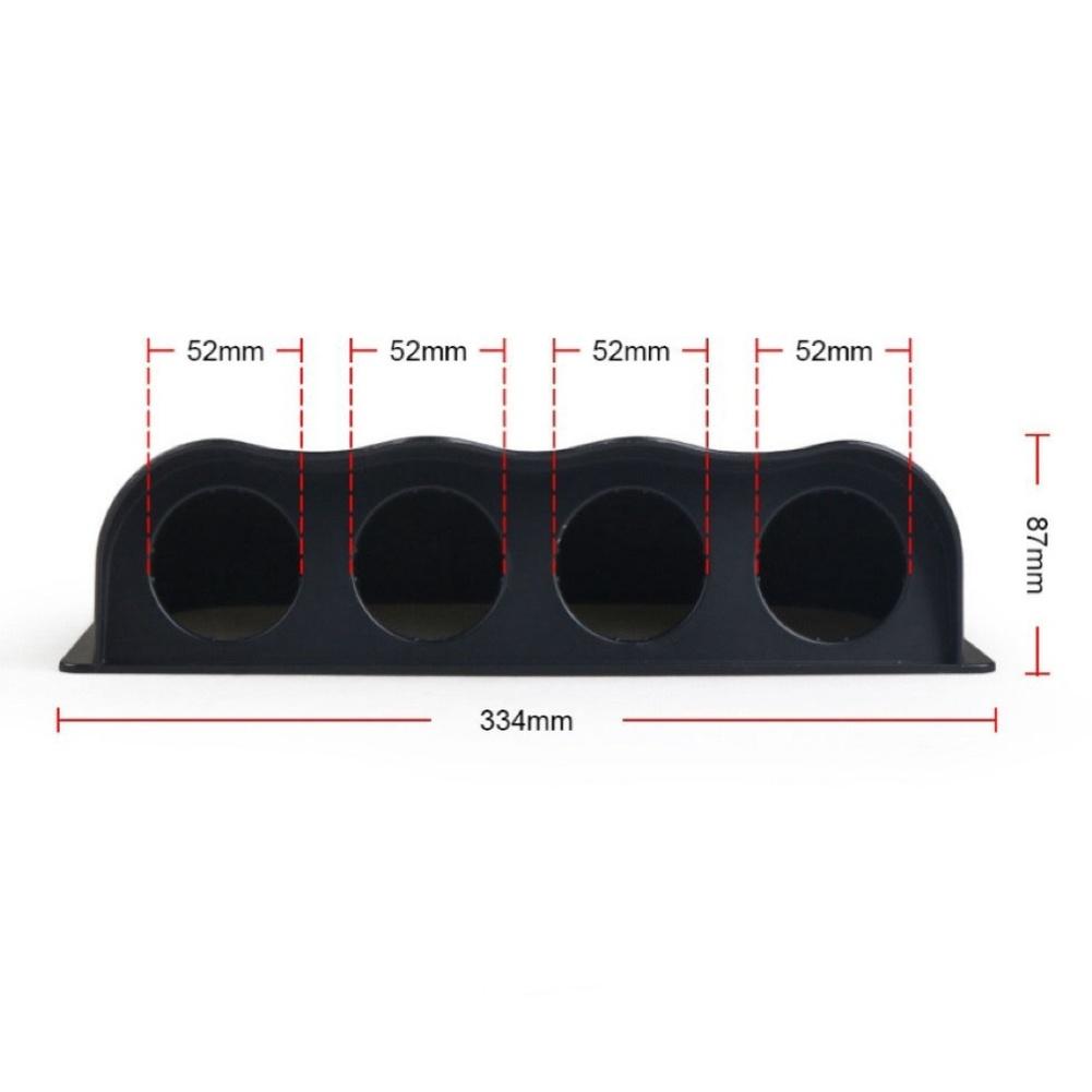 For Custom Car Builds Black Carbon Car Gauge Mount Accessory 4-hole Dash Bracket 4-hole Mounting Easy Installation