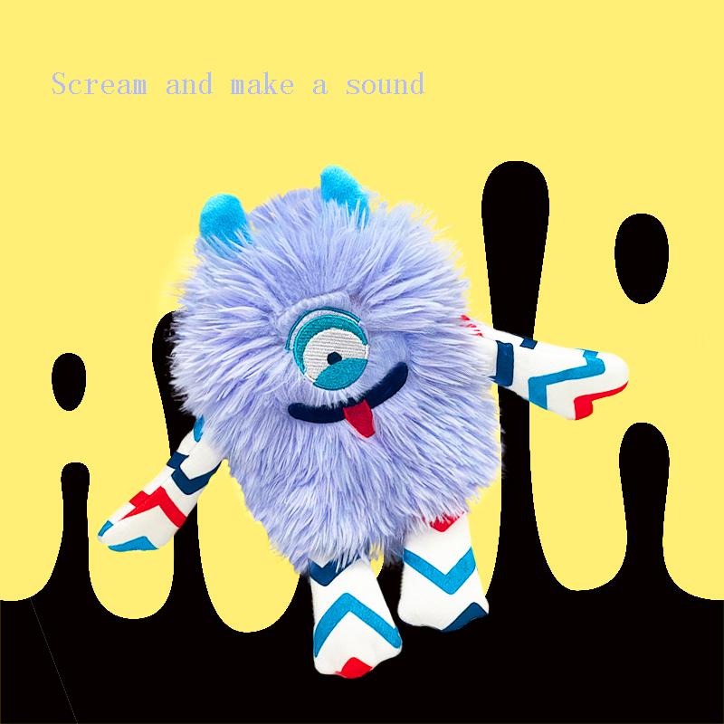 2025 New Pet Dog Plush Cute Cartoon Big Eye Monster Toy, Voice Interaction, Anti Demolition Home, the Perfect Gift for Dogs