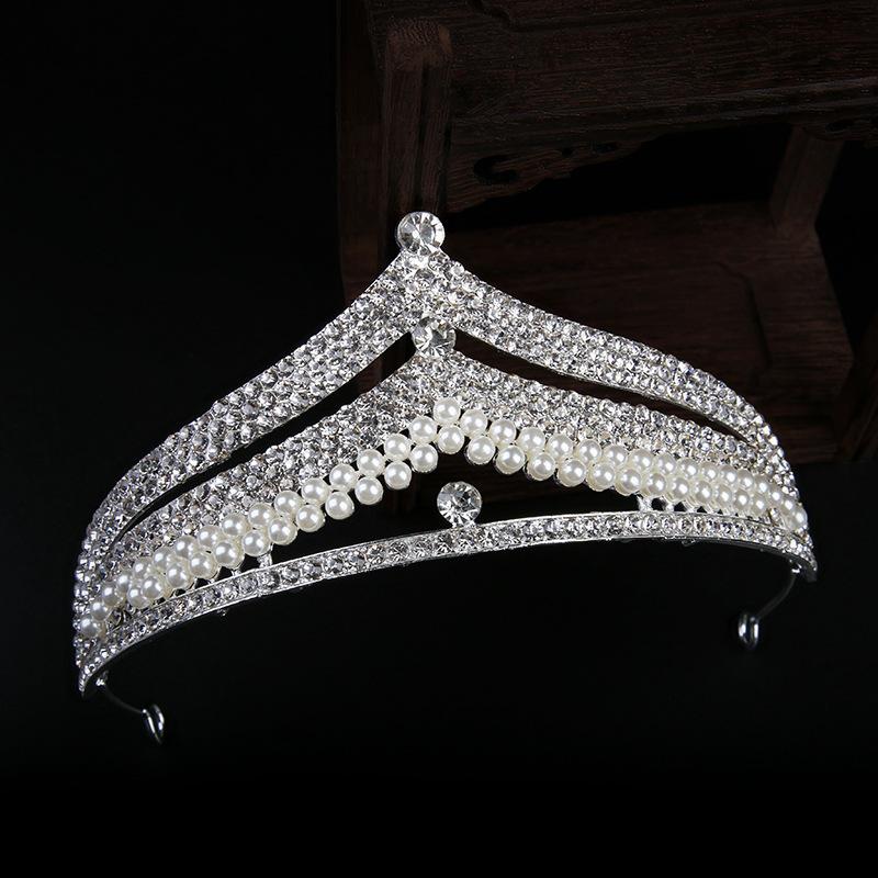 Golden Bridal Crown Wedding Hair Accessories Wedding Dress Accessories Birthday Headwear Pearl Crown Accessories