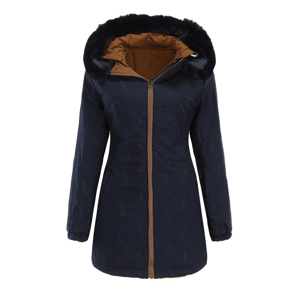 Tragen Sie im Herbst und Winter warme, wattierte Kleidung auf beiden Seiten, abnehmbare Mütze und lange Ärmel.