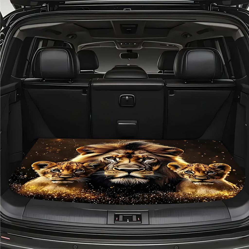 1Pcs Lion Cub Heartwarming Car Trunk Mat with Anti Slip Cargo Liner Waterproof Rear Storage Protector Floor Mat for SUV Sedan Ve
