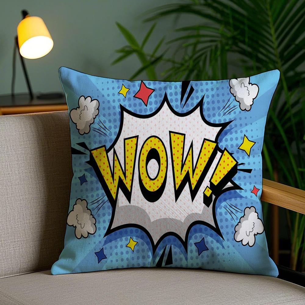 Welcome Omg Cushion Cover Plush Fabric Soft Double-Sided Printed Invisible Zipper Sofa Pillow Case Home Decor