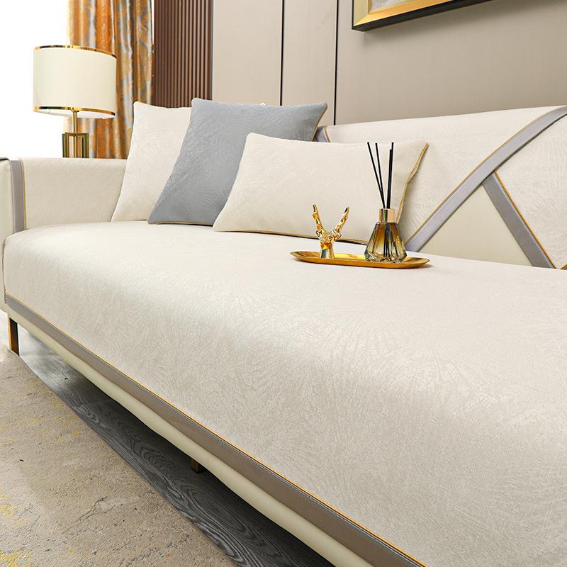 Chenille Simplicity Sofa Cushion Four Seasons Universal Anti Slip Seat Cushions New Solid Color Modern High-end Soft Sofa Cover
