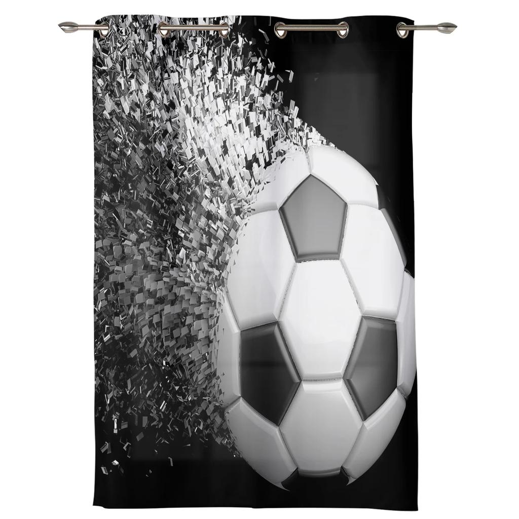 Soccer Balls Football Design Curtains Bedroom Living Room Drapes Kitchen Children Window Curtain Home Decor Modern Made Of Polyester Area Treatment