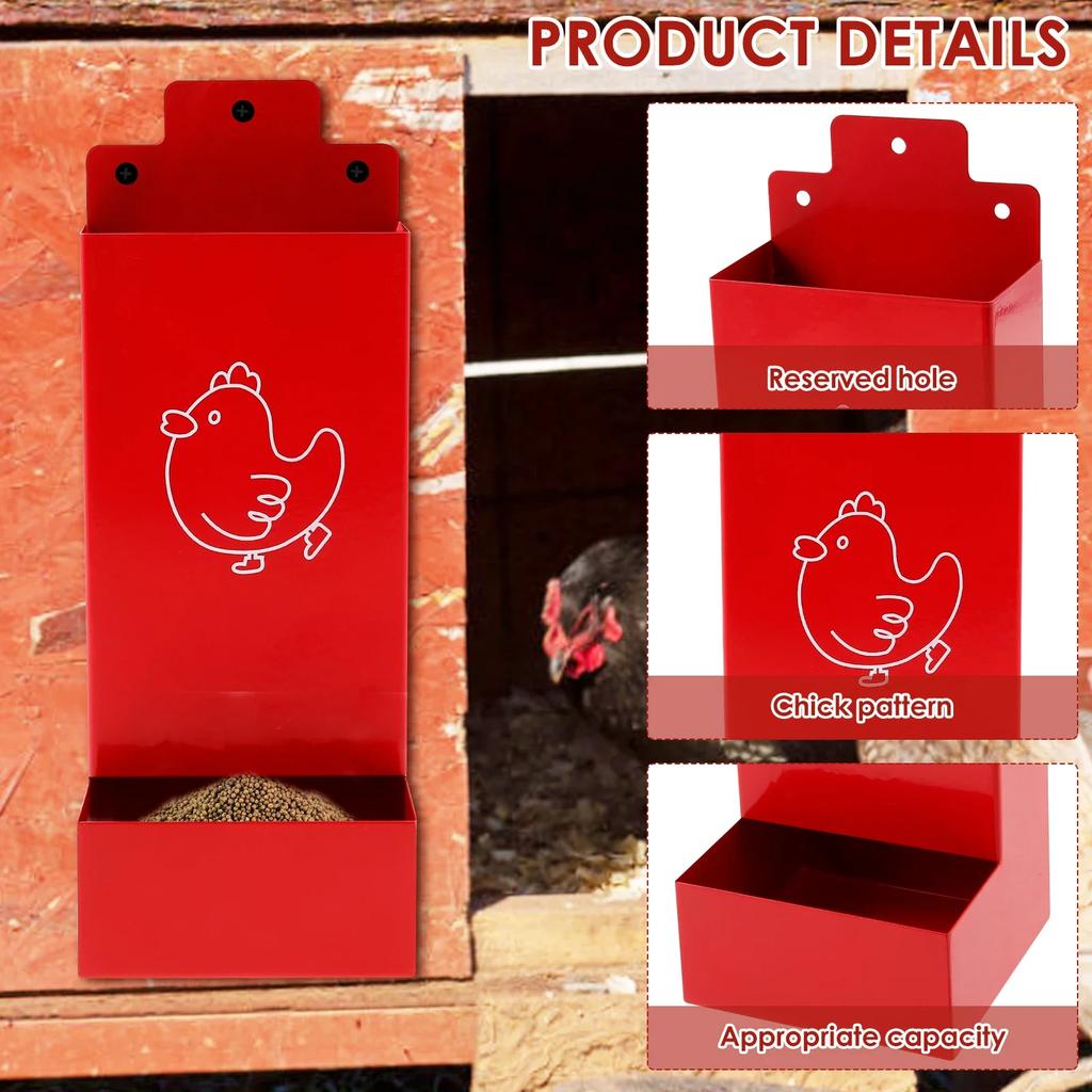 2 Pcs Hangable Chicken Feeder Oyster Shell Hen Feeder Large Capacity farm Poultry Food Grain Dispenser feeding watering supplies