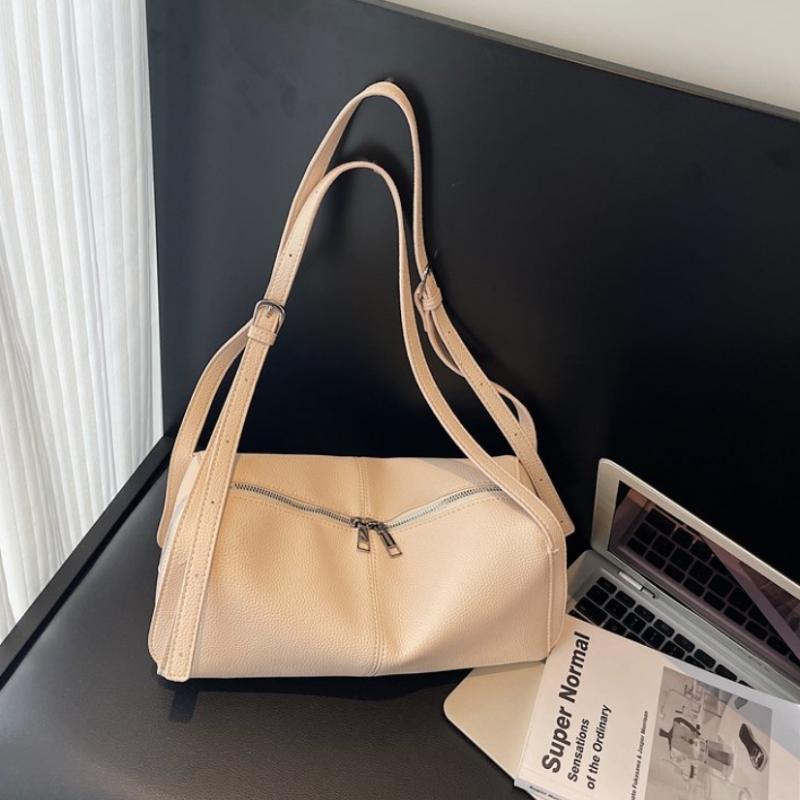 Fashion Solid PU Zipper Shoulder and Crossbody Bags 2026 Light Luxury Simple Versatile Personality Popularity Women's Handbags