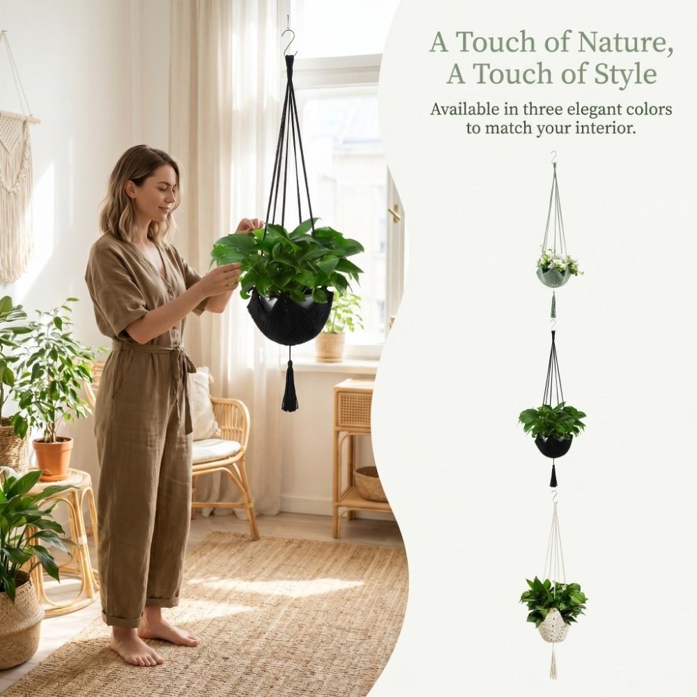 Sturdy Macrame Plant Hanger Handmade Flower Pot Hanging Planter Hanging Basket Indoor Outdoor