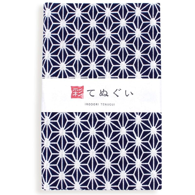KOMESICHI Irodori Small Pattern Tenugui Navy Blue Set Set of 33 X 88cm (Tenugui) B, Anti-Fray Finish, 3, Approx.