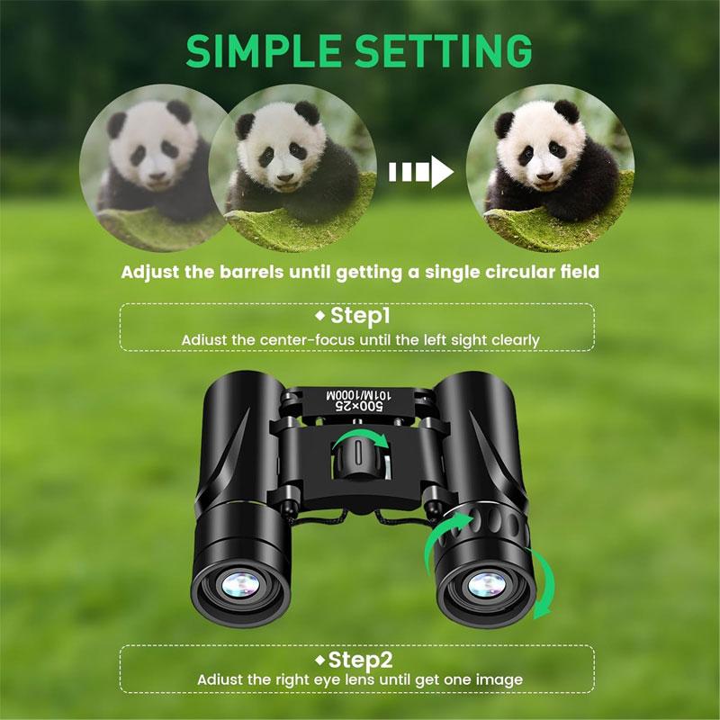 Fernglas-Teleskop, Mini, tragbar, Zoom, Hd, zusammenklappbar, große Reichweite, 50000 m, Nachtsicht für Outdoor-Camping-Konzerte