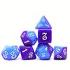 A Deck of Playing Cards and a Set of 7 Dice, Plastic Waterproof and Wear-resistant Playing Cards, Blue-purple Multi-sided Digital Dice.