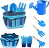 Children's Garden Tool Set - AIMOONSA - 6 Piece Set - Blue - Plastic &; Metal - Transport Bag