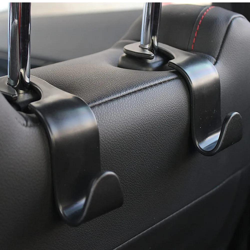 2Pcs Universal Hooks Car Seat Headrest Hook Car Back Seat Organizer Hanger Storage Purse Hook Car Handbag Clothes Grocery Bag