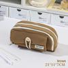 Korean Style Solid Color Canvas Pencil Case - Perfect for Students