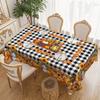 Autumn Harvest Tablecloth, Black And White Plaid And Pumpkin Sunflower Warm Matching Tablecloth