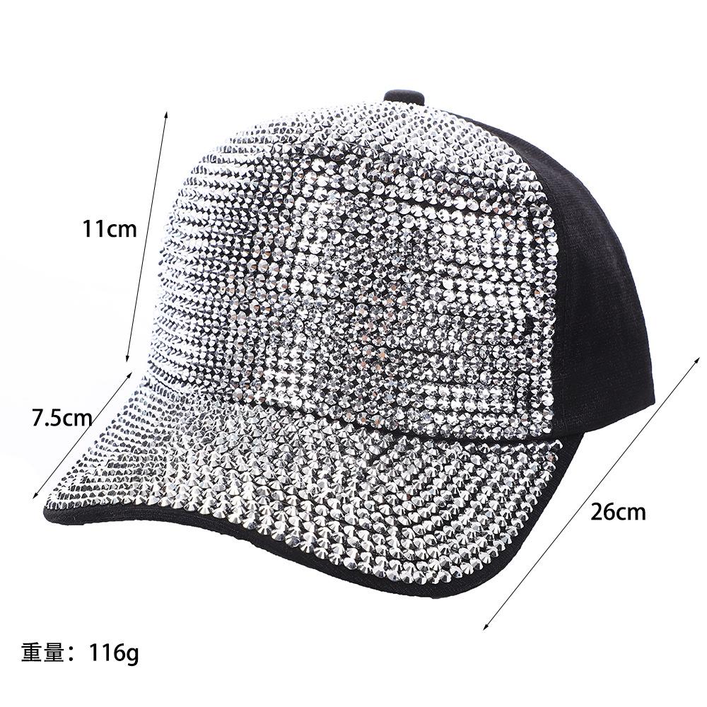 Summer Korean Version Colorful Rhinestone Baseball Cap For Women Sun Protection Sunshade Personality Full Diamond Cap For Men