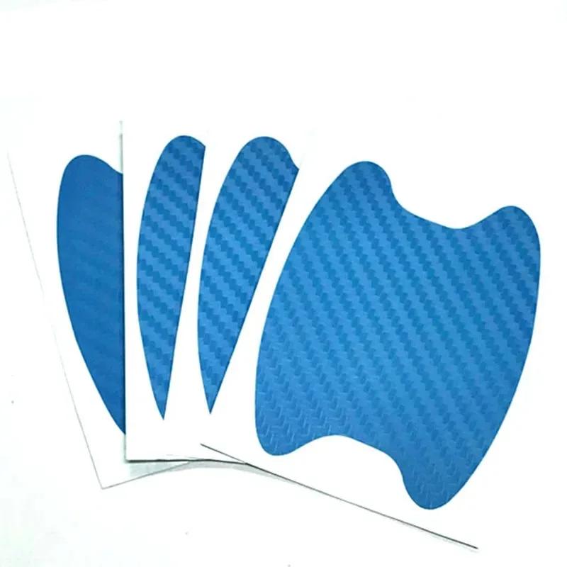 

ISGTDRM 4 Pieces of Car Door Handle Protective Film, Carbon Fiber Stickers, Scratch Resistant Covers, Exterior Accessories, синий