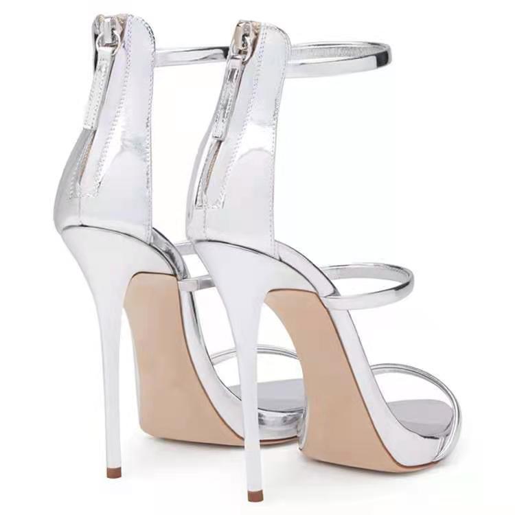 

Однословные водонепроницаемые сандалии на платформе женские лето 2025 новая модель на тонком каблуке подиум ночной клуб высокие каблуки женские сандалии 40 серебряный