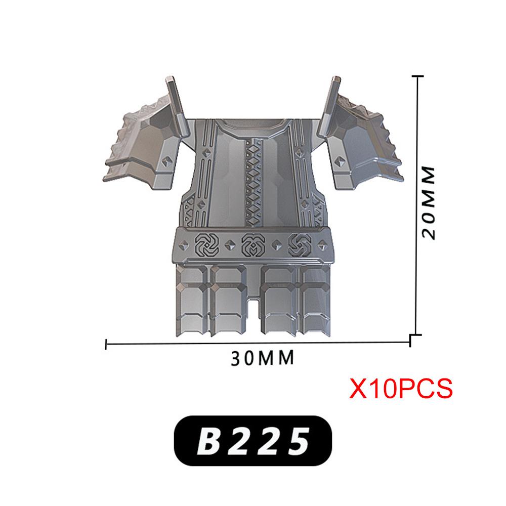 10PCS SET Medieval Times Weapon Accessories Armor Helmet Assembly Scenes Building Blocks DIY Toy Accessories For Children Gifts