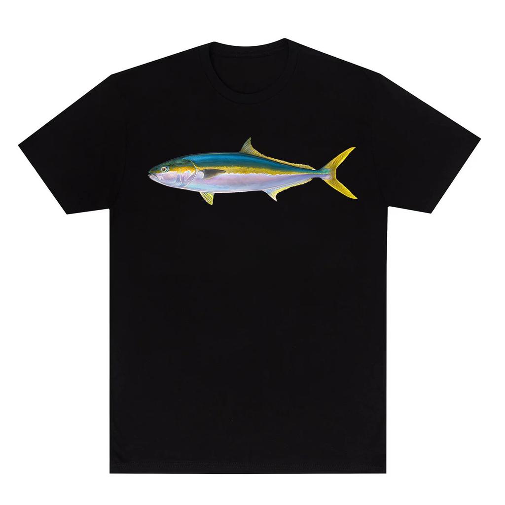 Y2k Summer Marine Fish Handpainted Salmon Sea Fish Fishing Beach Fishing Pure Cotton Printed Loose Shortsleeved Tshirt