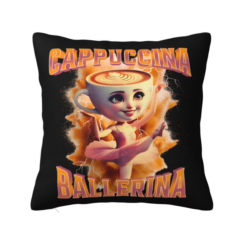 Italian Brainrot Cappuccino Assassino Throw Pillow Case Home Decorative Cushions Cover For Sofa Car Square Polyester Pillowcase