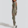 Autumn and winter nude high-waisted yoga clothes long-sleeved suit women's high-end beauty back fitness running slim two-piece set
