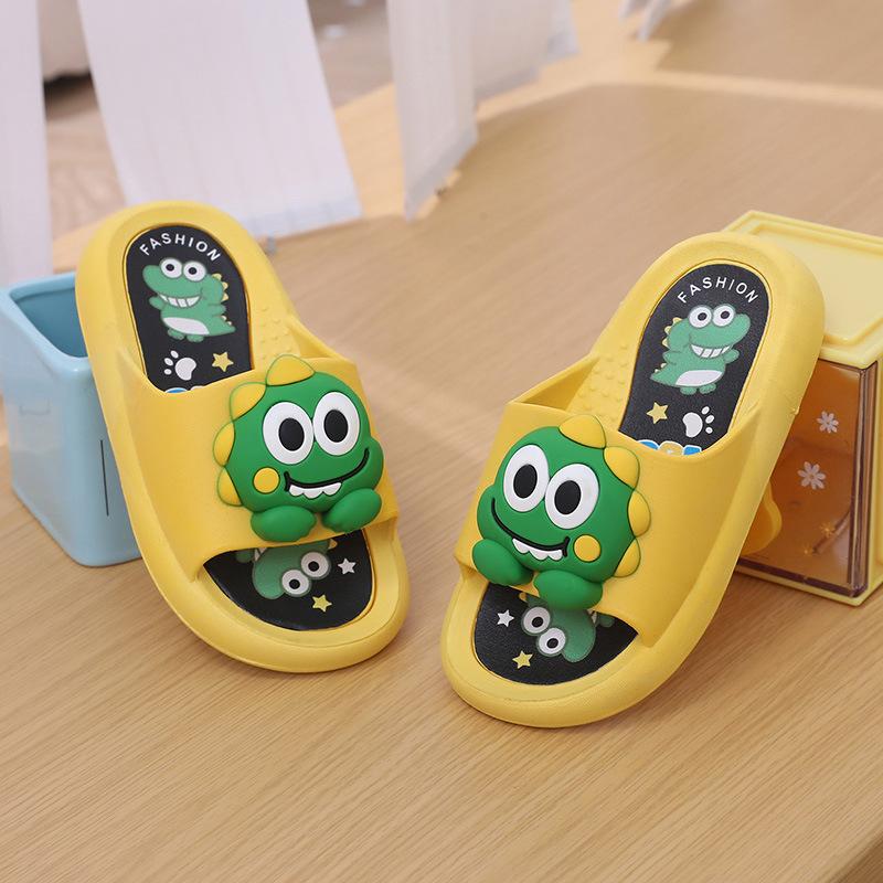Children's Cartoon 3D Dinosaur Slippers Indoor Soft Sole Non-Slip Slippers Outdoor Casual Sandals Baby Slide Sandals